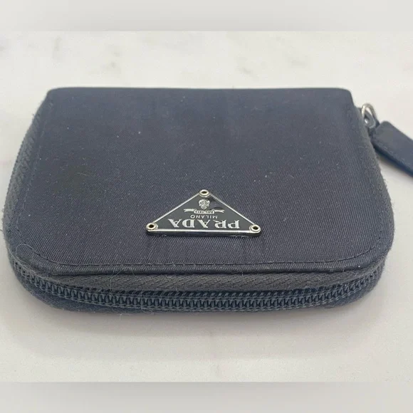 Prada dark gray/black mini wallet / card holder - Picture 3 of 4
